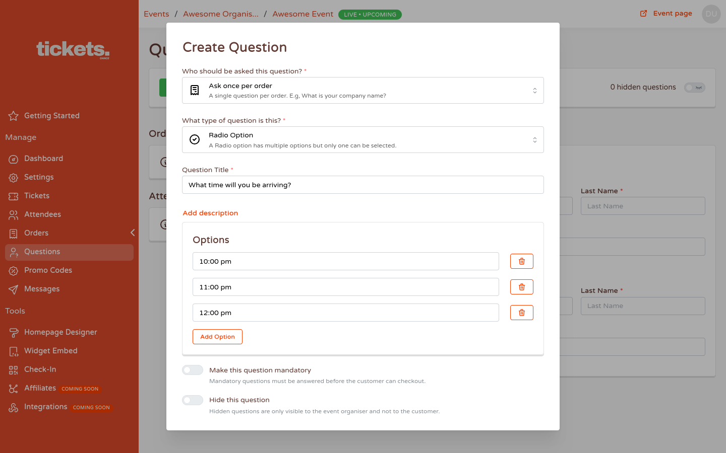 Custom Order Forms